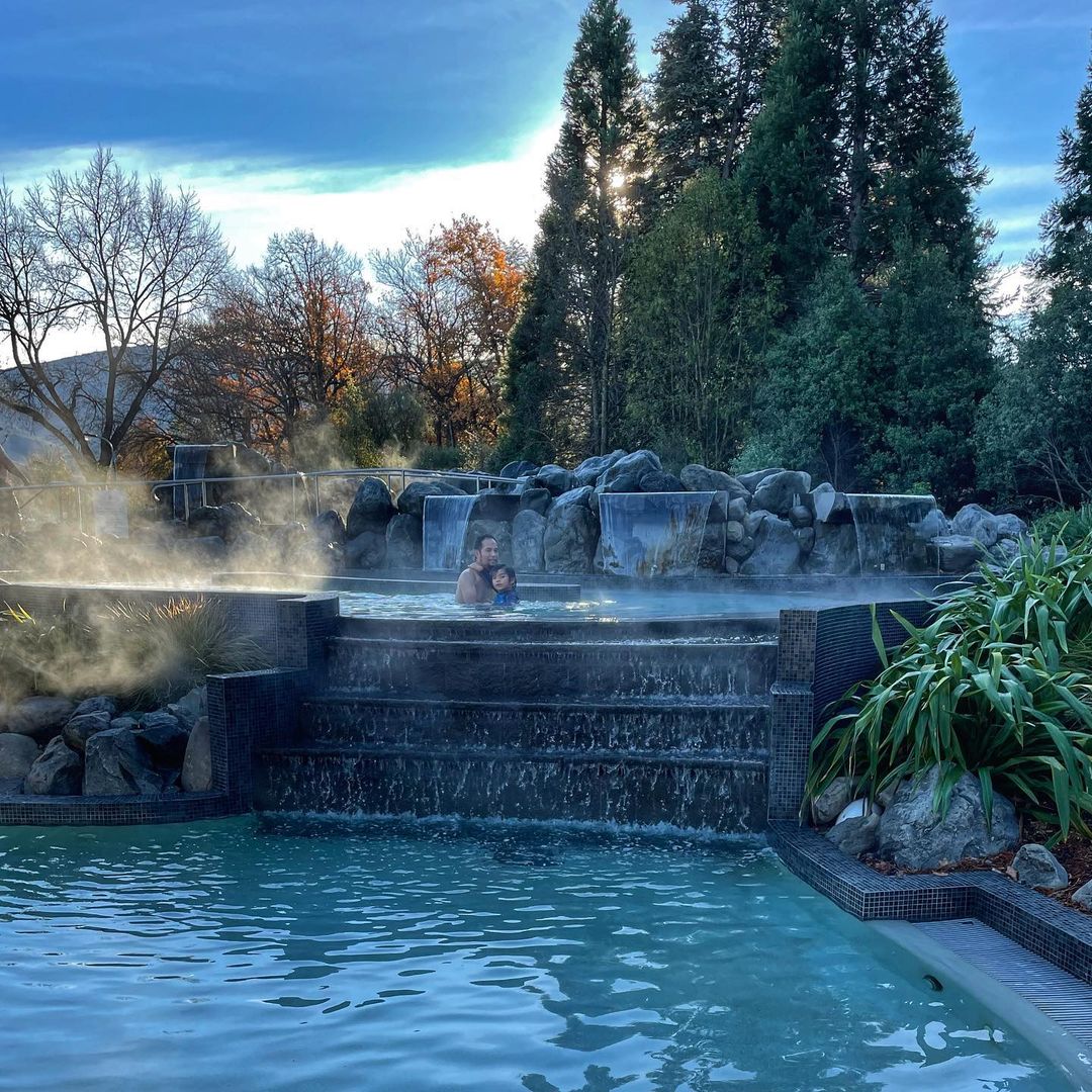 Cascade falls at the Hanmer springs thermal pools and spa