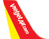 Vietjet plane tail with Vietjetair.com