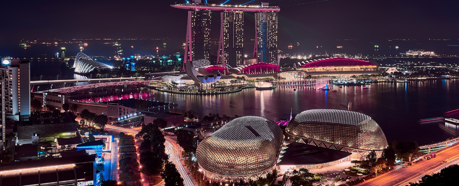 Singapore city at night