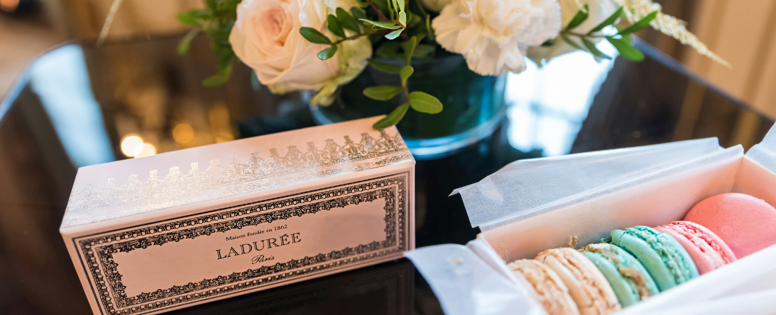 Laduree macarons and traditional packaging