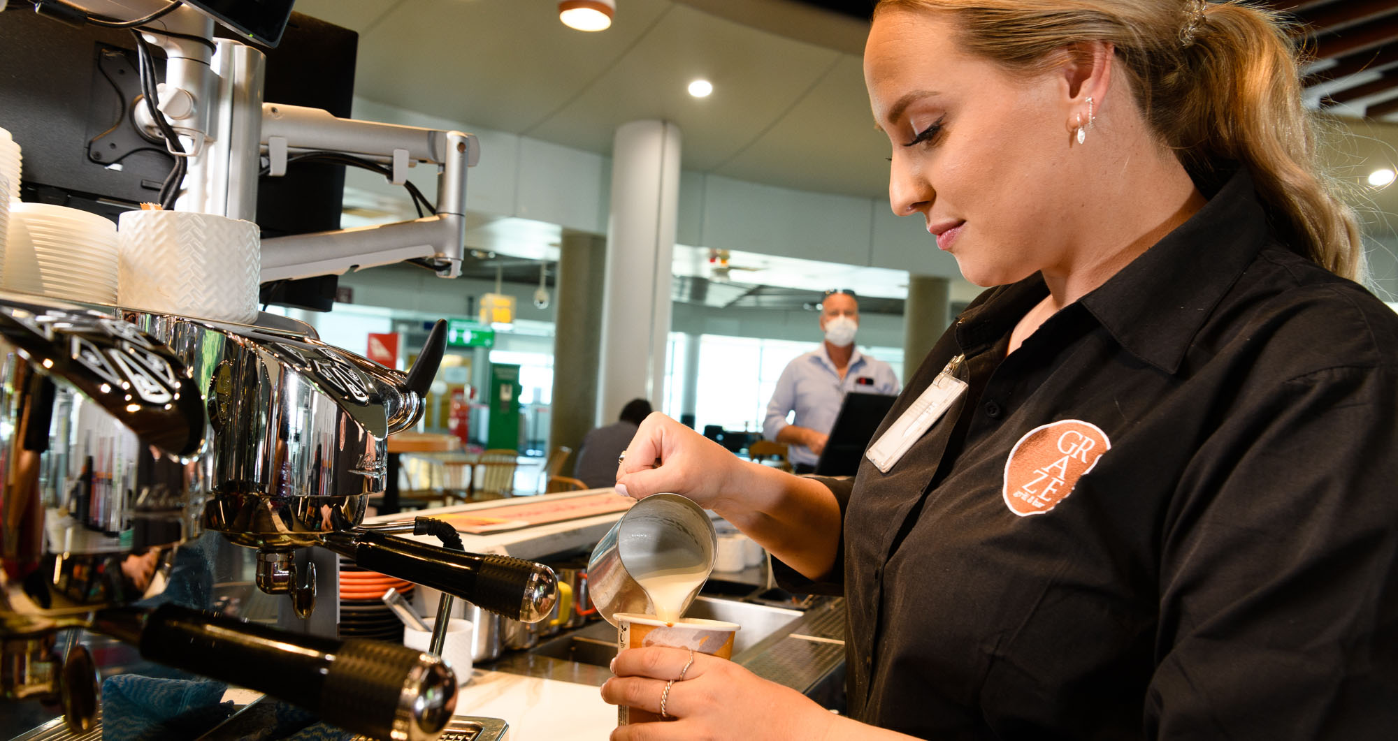 Graze Barista making coffee