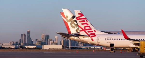 Virgin Australia, Jetstar and Qantas Aircraft at Brisbane Airport
