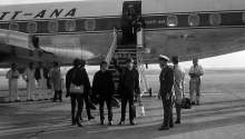 The Beatles arrive at Brisbane Airport