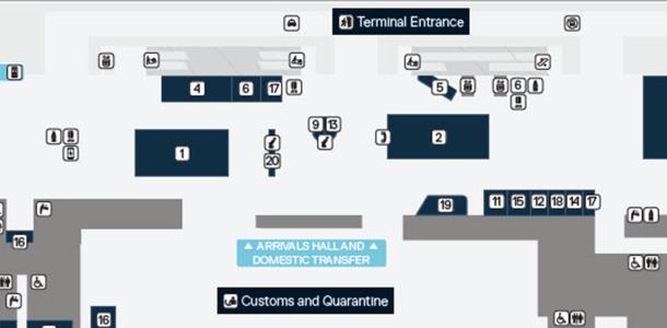 Brisbane Airport International Terminal Map 