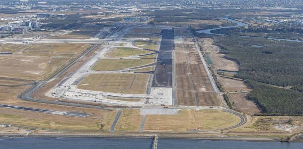Aerial of Brisbane's new runway